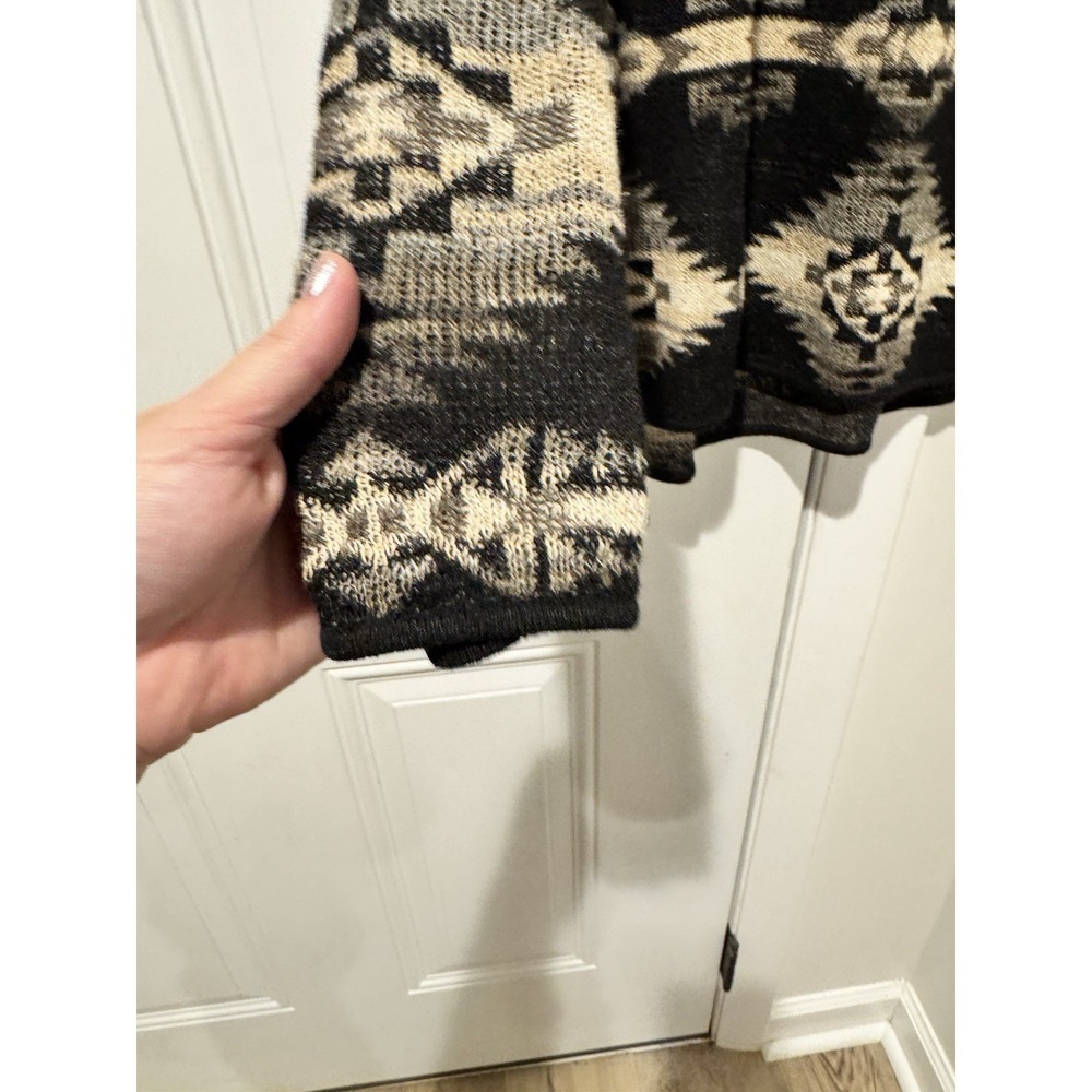 Ralph Lauren Denim & Supply Aztec Pattern Thin Knit Sweater L LS Black Women's - Picture 3 of 9